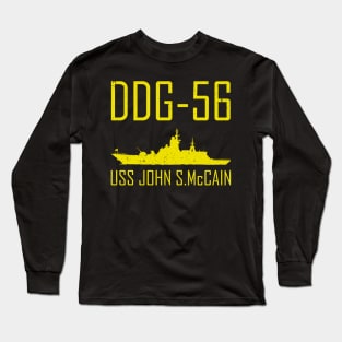 USS Johns Mccain DDG-56 Destroyer Ship Veteran Long Sleeve T-Shirt